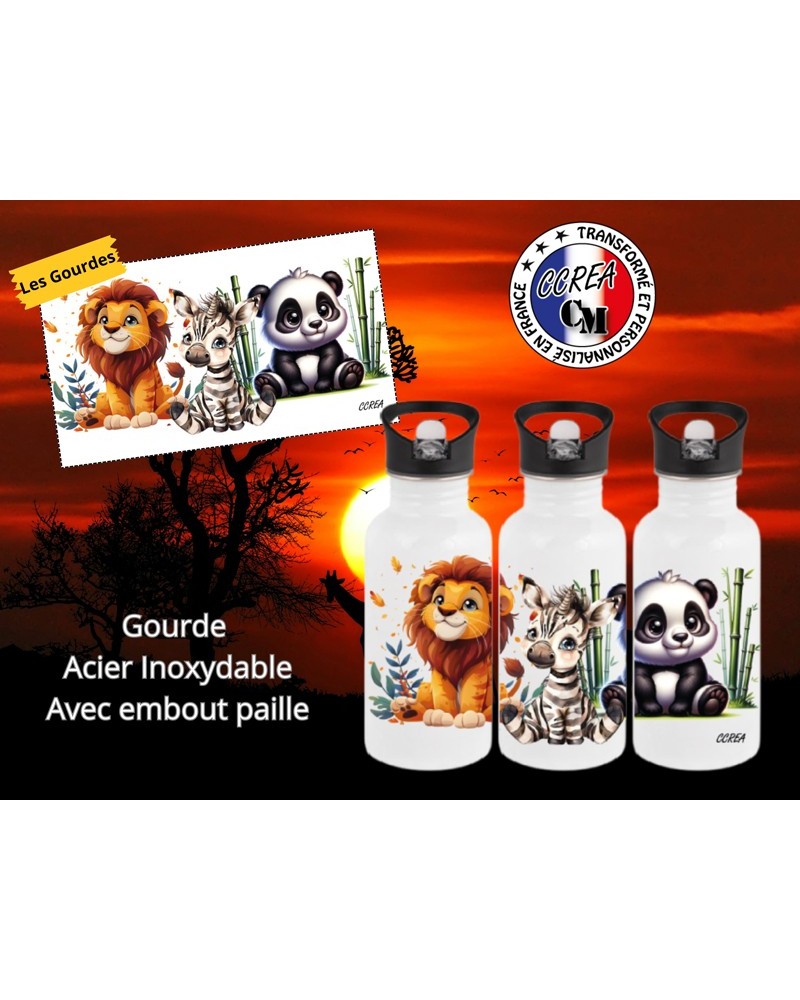 Gourde personnalisé enfant Savane