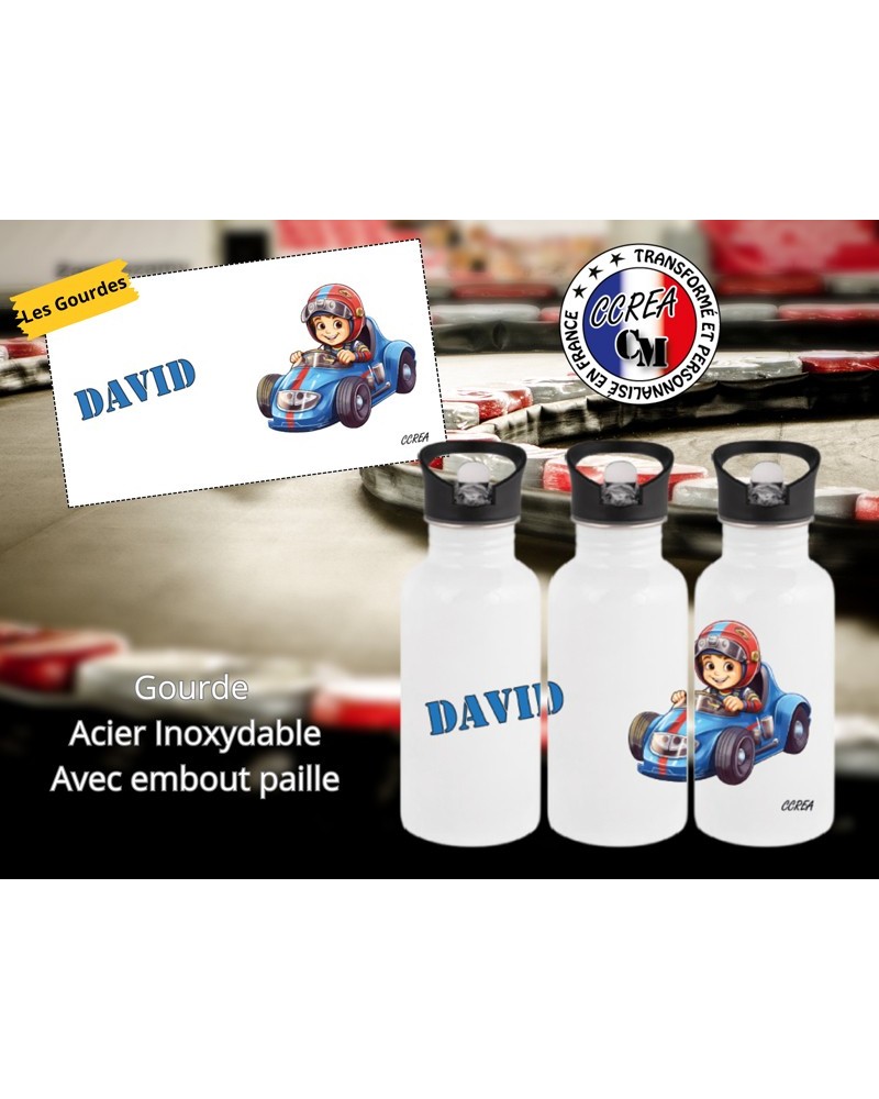 Gourde personnalisé enfant modèle Karting Garçon
