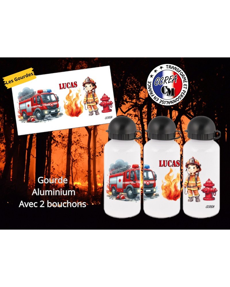 Gourde personnalisé enfant Pompier garçon