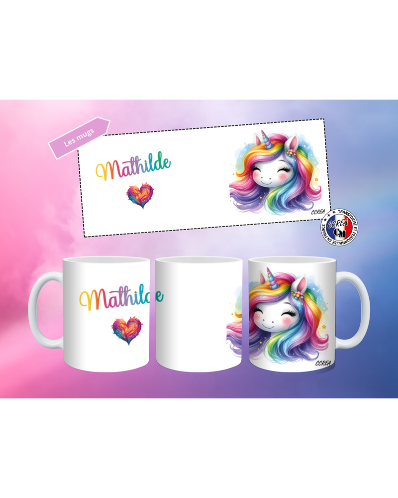 Mug Enfant Incassable Licorne Personnalisé