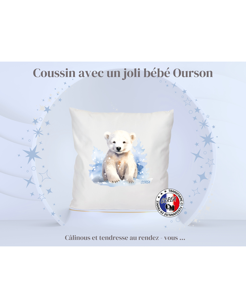 Coussin avec un bébé Ourson