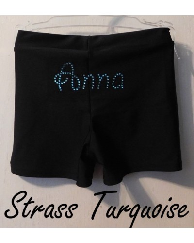 Short noir avec Prénom en strass