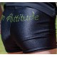 Short noir strass Gym Attitude vert pomme