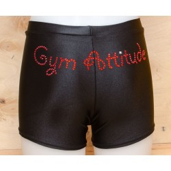 Short noir strass Gym Attitude rouge