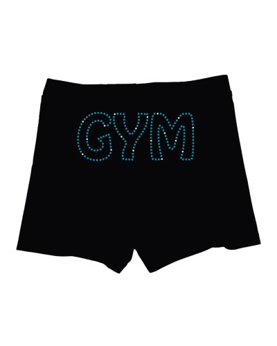 Short noir GYM couleurs et strass