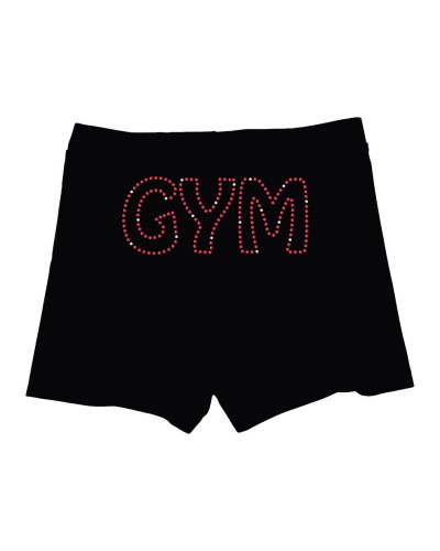 Short noir GYM couleurs et strass