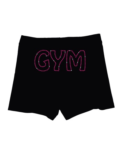 Short noir GYM couleurs et strass