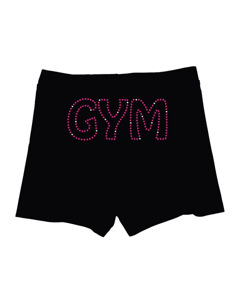 Short noir GYM couleurs et strass