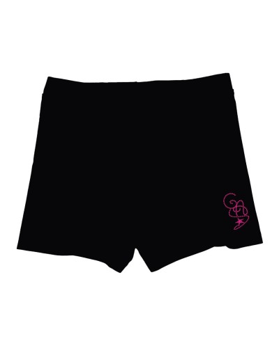 Short noir GYM couleurs et strass