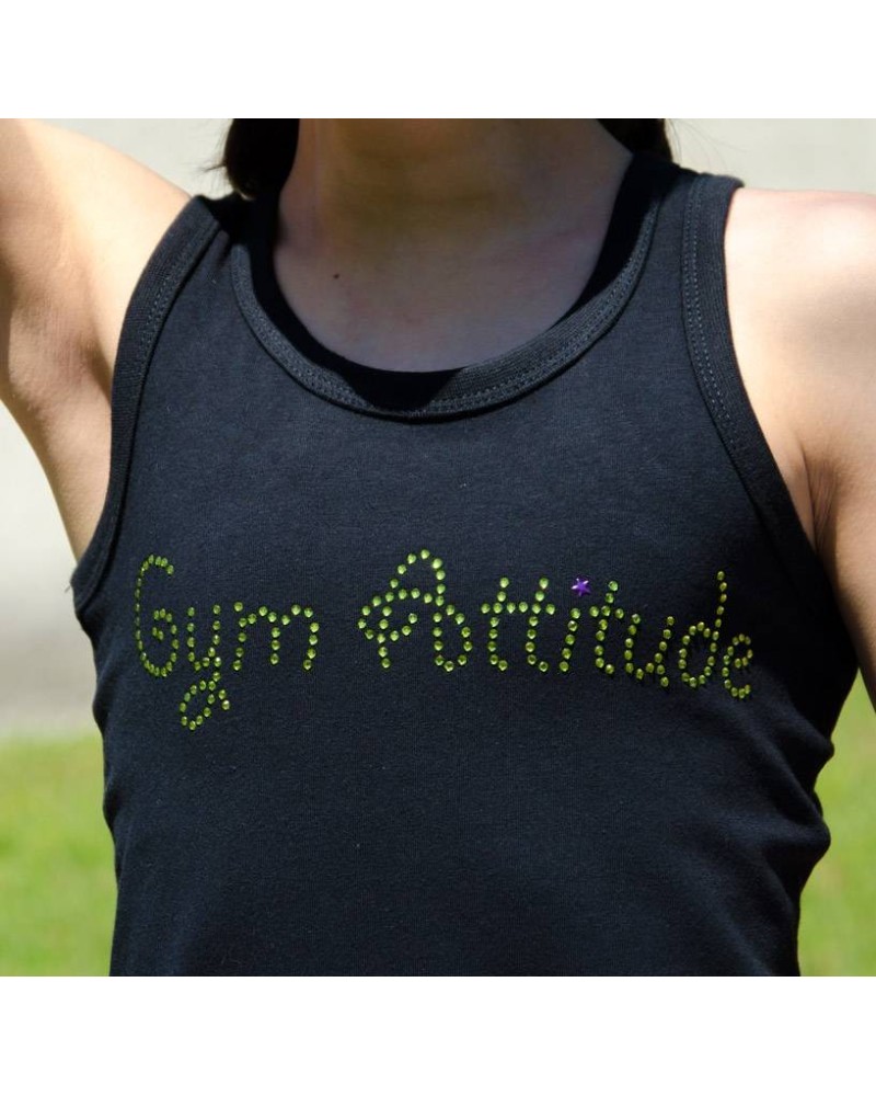 Débardeur noir strass Gym Attitude