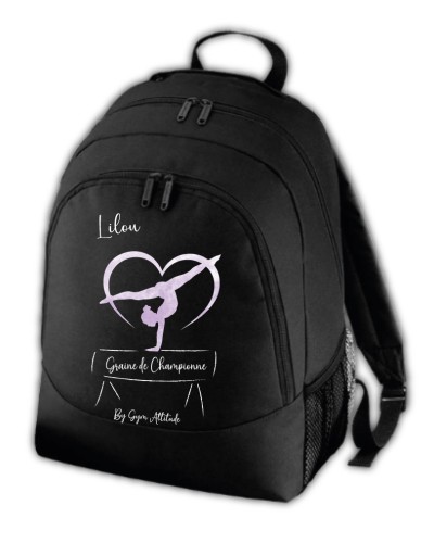 Sac à dos avec motif GYM "GRAINE DE CHAMPIONNE" et prénom