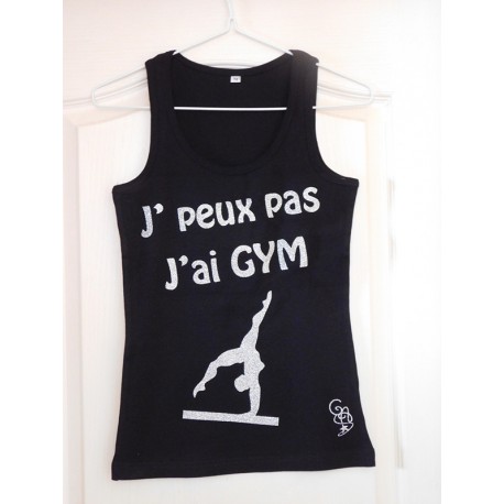 Débardeur noir j'peux pas j'ai gym