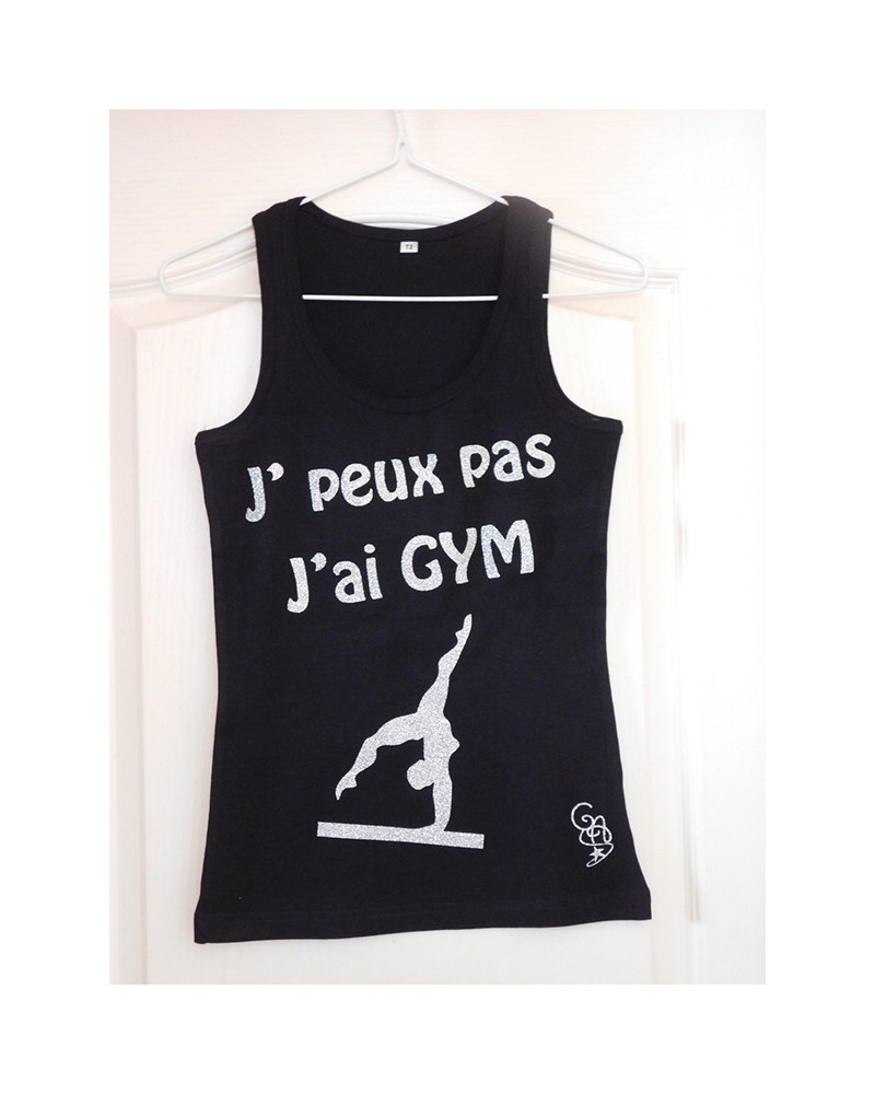 Débardeur noir j'peux pas j'ai gym