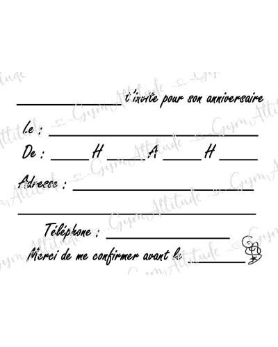 Invitation anniversaire Gymnastique Rythmique