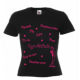 T-shirt cintré noir et fushia Mots de Gym