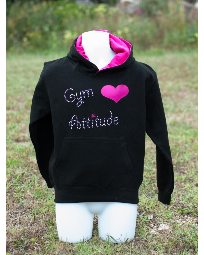 Sweat noir et fushia love