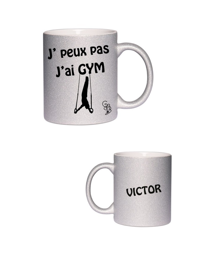 Mug pailleté turquoise Garçon