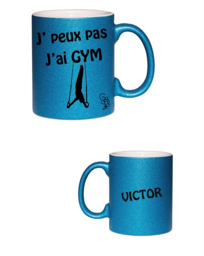 Mug pailleté turquoise Garçon